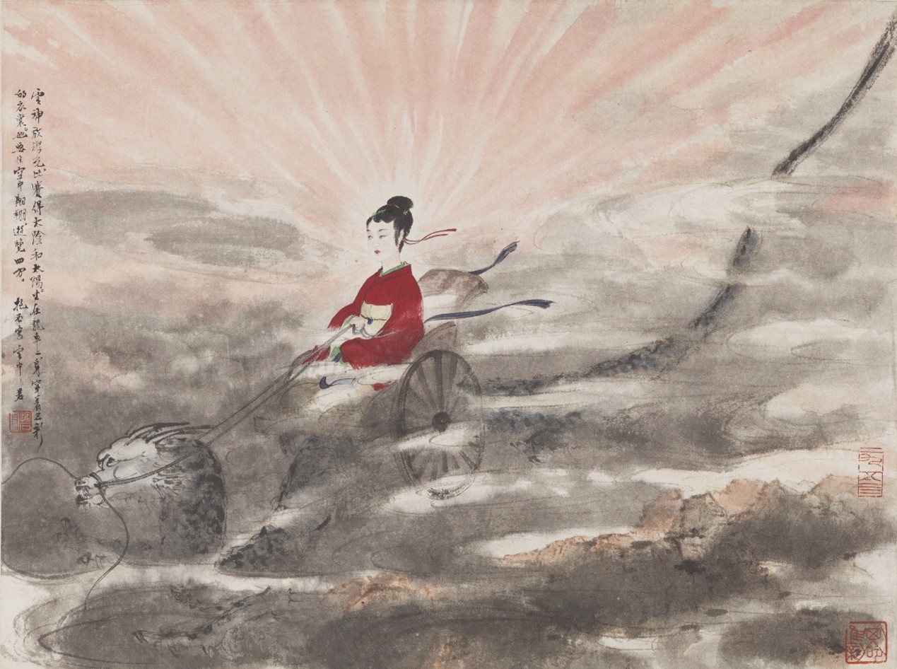 <h2>云中君</h2><p>作者：傅抱石</p><p>创作年代：1954年</p><p>规格：36.2cm×48cm</p><p>品类：中国画</p>